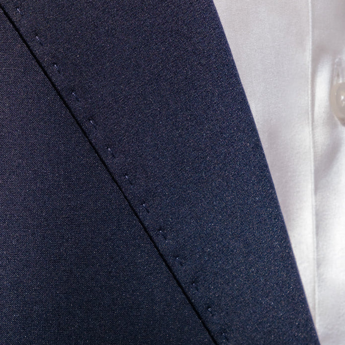 Abito uomo monopetto blu navy - dettaglio tessuto 70% poliestere 25% viscosa | New Gersi

